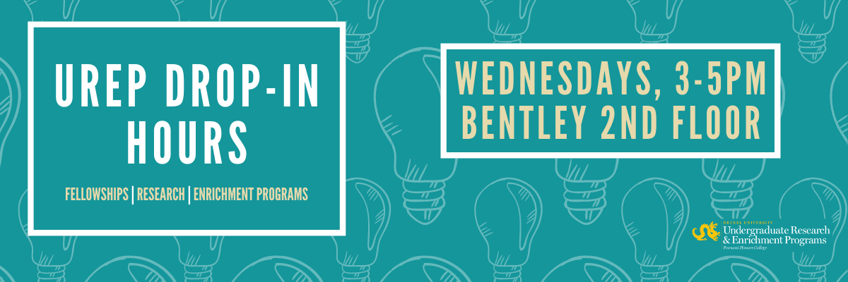 UREP Drop-In Hours, Wednesdays, 3-5pm, Bentley 2nd Floor